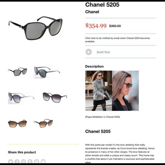 CHANEL Accessories - Chanel Sunglasses Bow 5205 C714/3B Dark Havana